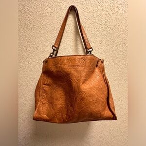 All American leather Carmel Color over the shoulder Bag